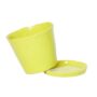 Tika Pot With Saucer – Chive – Green Sheen – 3″